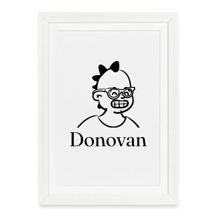 Affiche encadrée personnalisée au prénom Donovan
