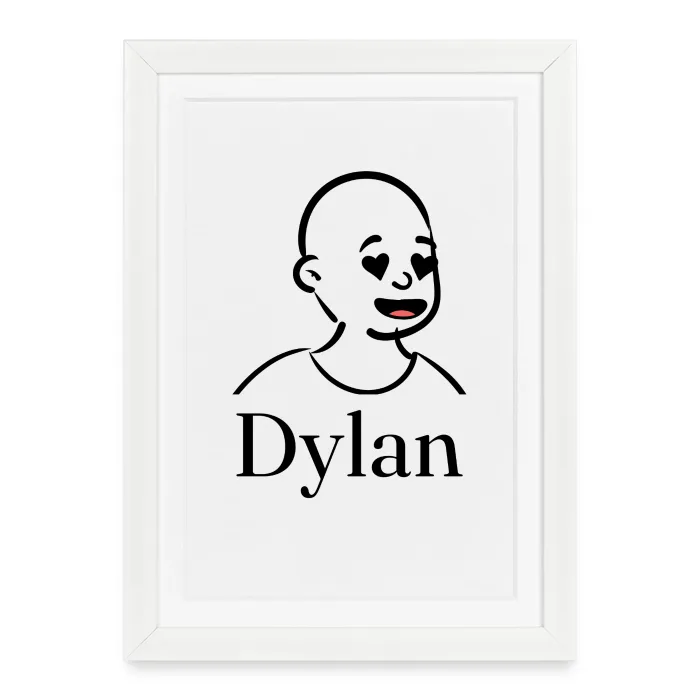 Affiche encadrée personnalisée au prénom Dylan
