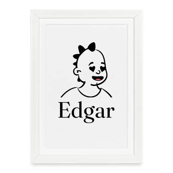 Affiche encadrée personnalisée au prénom Edgar