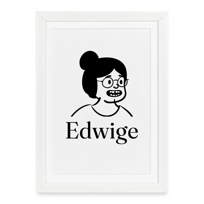 Affiche encadrée personnalisée au prénom Edwige