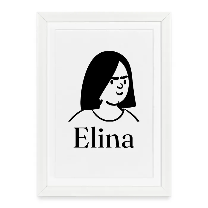 Affiche encadrée personnalisée au prénom Elina