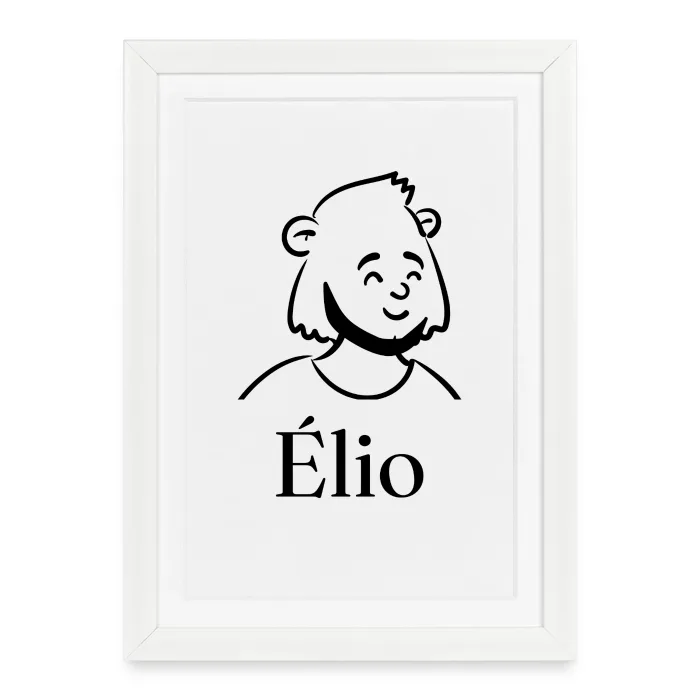 Affiche encadrée personnalisée au prénom Élio