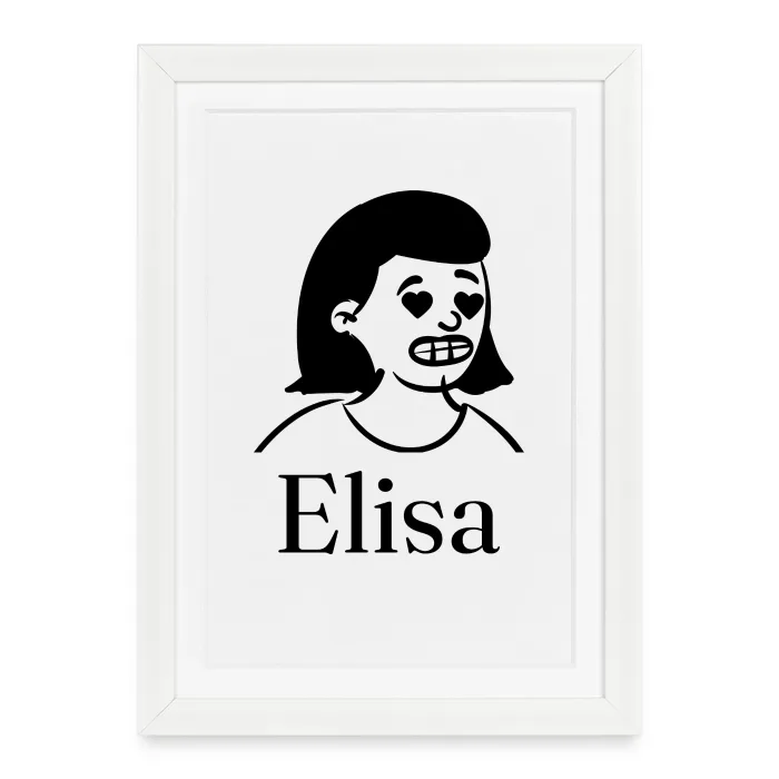 Affiche encadrée personnalisée au prénom Elisa