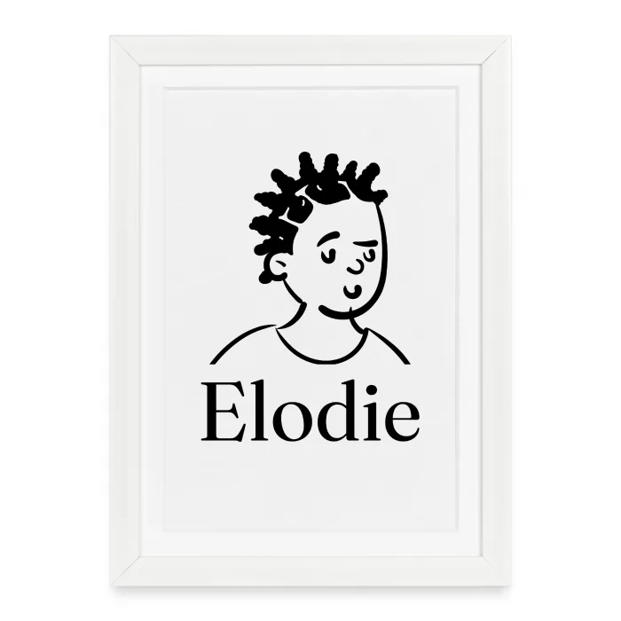 Affiche encadrée personnalisée au prénom Elodie