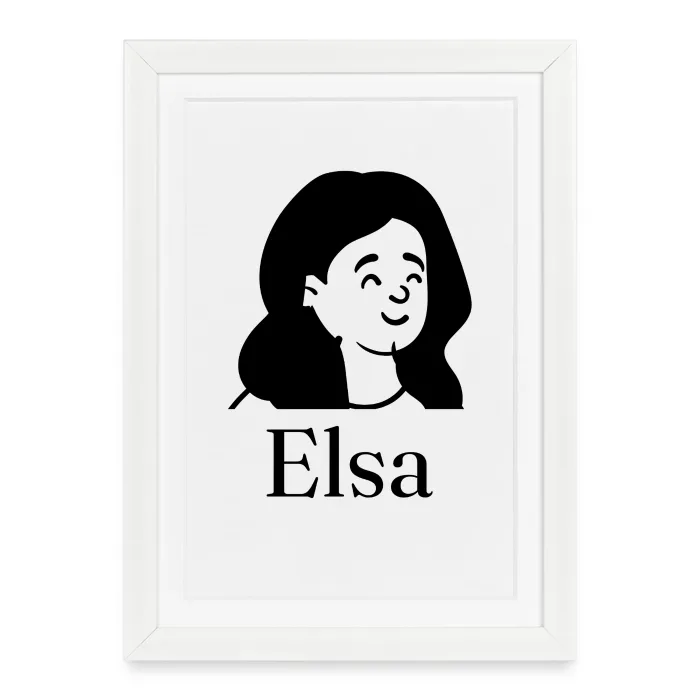 Affiche encadrée personnalisée au prénom Elsa