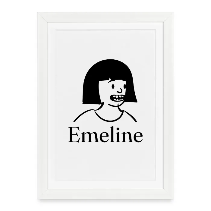 Affiche encadrée personnalisée au prénom Emeline