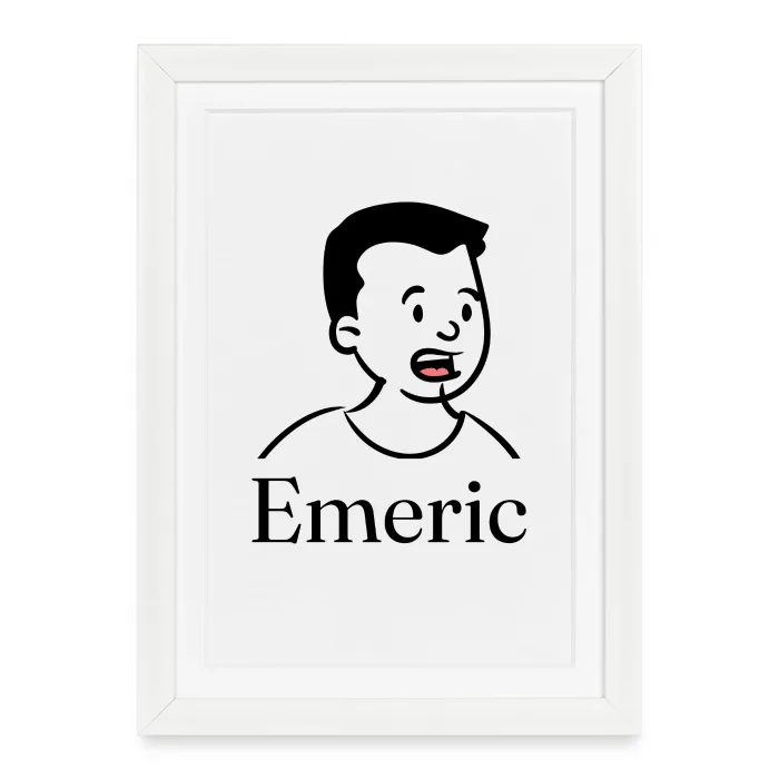 Affiche encadrée personnalisée au prénom Emeric