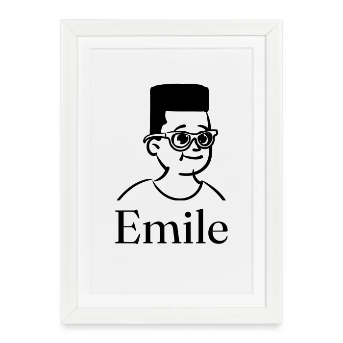 Affiche encadrée personnalisée au prénom Emile