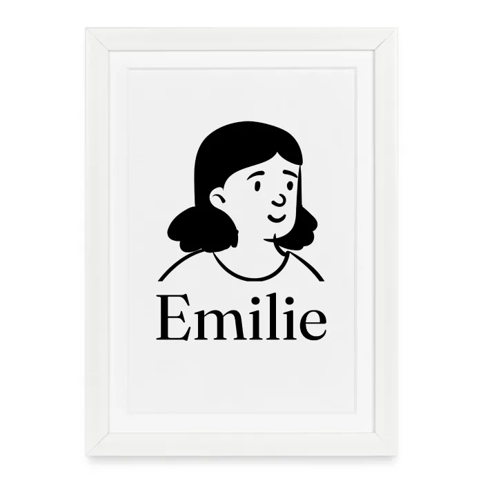 Affiche encadrée personnalisée au prénom Emilie