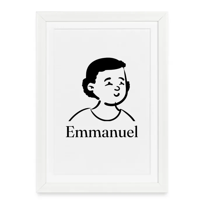 Affiche encadrée personnalisée au prénom Emmanuel