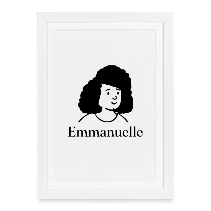 Affiche encadrée personnalisée au prénom Emmanuelle