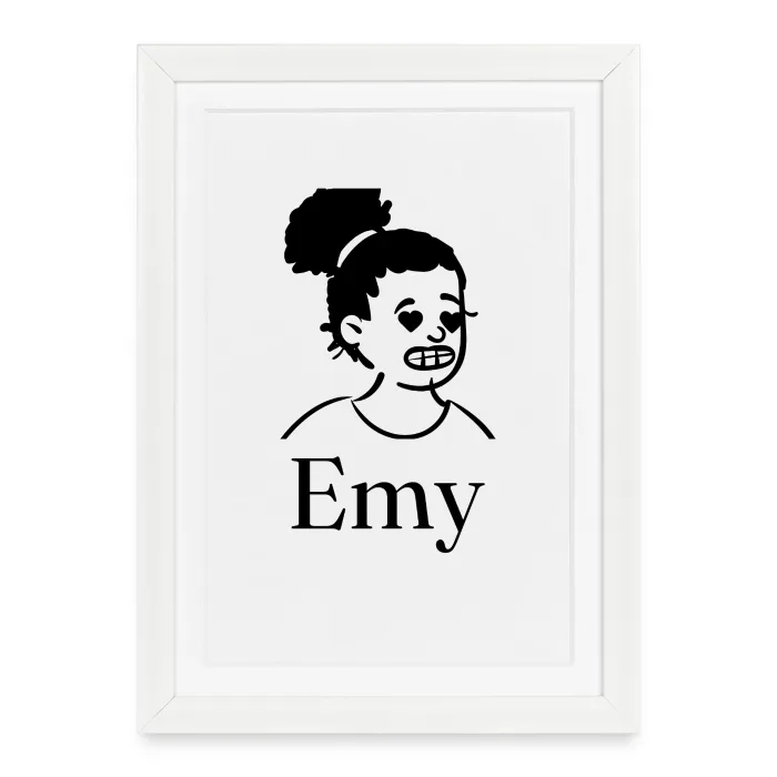 Affiche encadrée personnalisée au prénom Emy