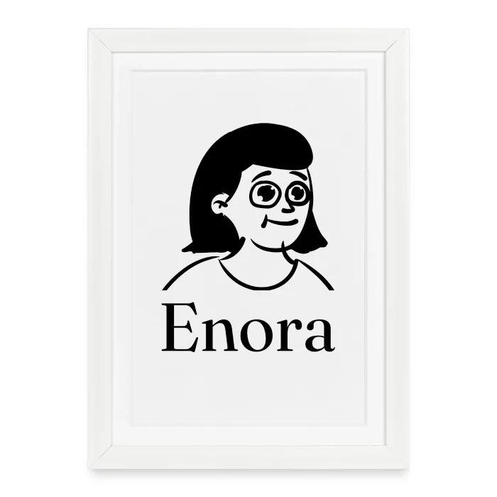 Affiche encadrée personnalisée au prénom Enora