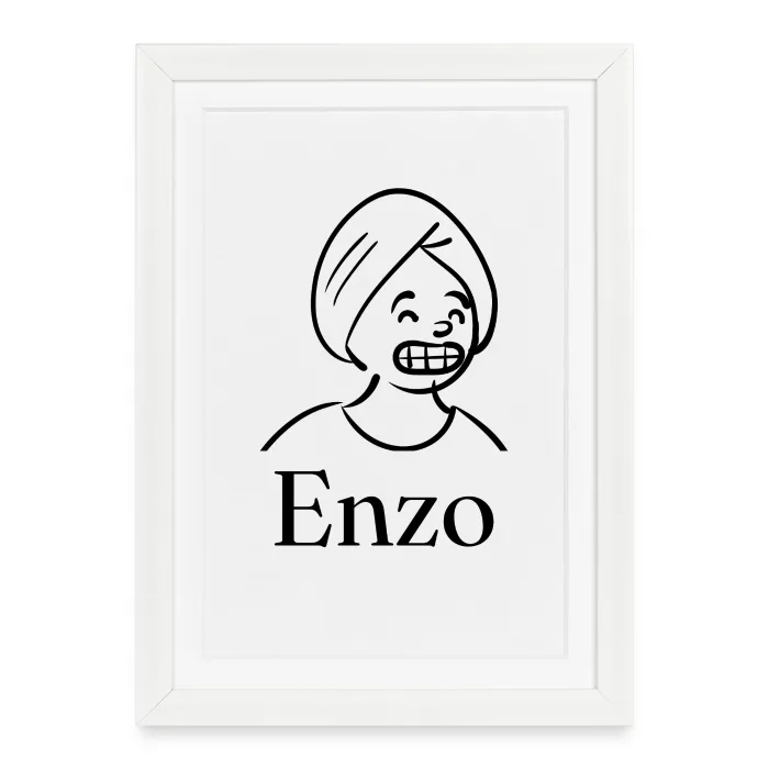 Affiche encadrée personnalisée au prénom Enzo
