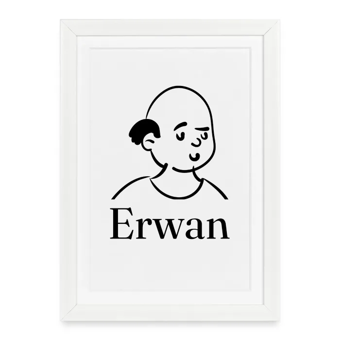 Affiche encadrée personnalisée au prénom Erwan