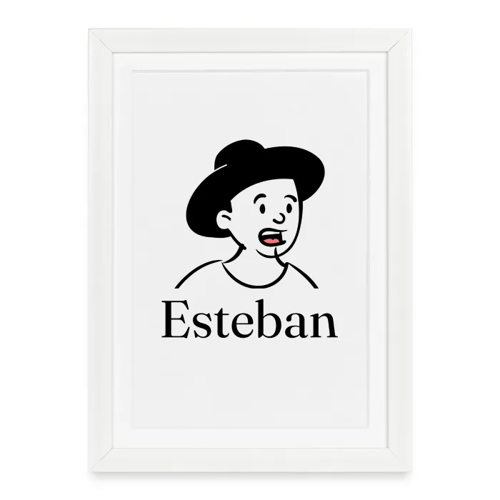 Affiche encadrée personnalisée au prénom Esteban