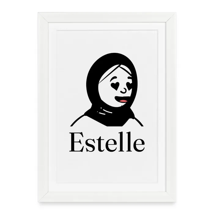 Affiche encadrée personnalisée au prénom Estelle