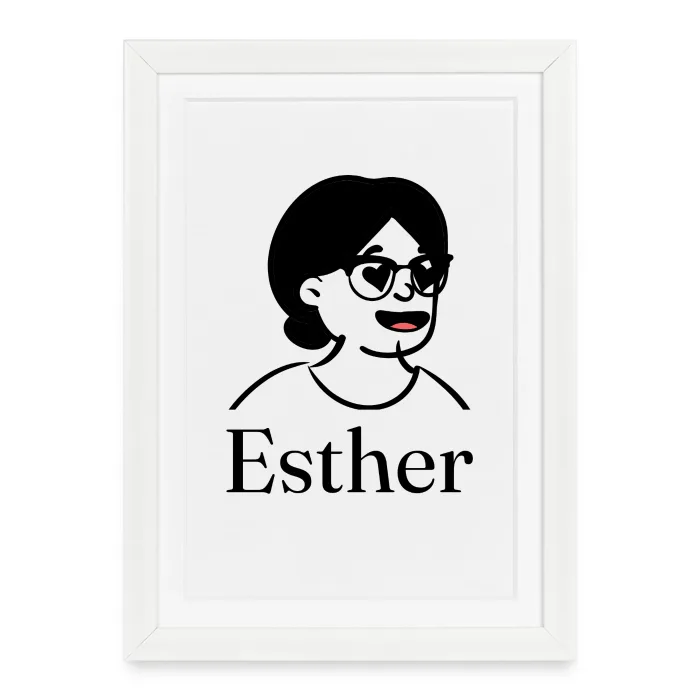 Affiche encadrée personnalisée au prénom Esther