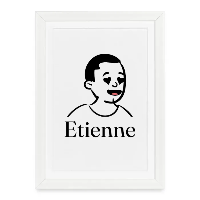 Affiche encadrée personnalisée au prénom Etienne