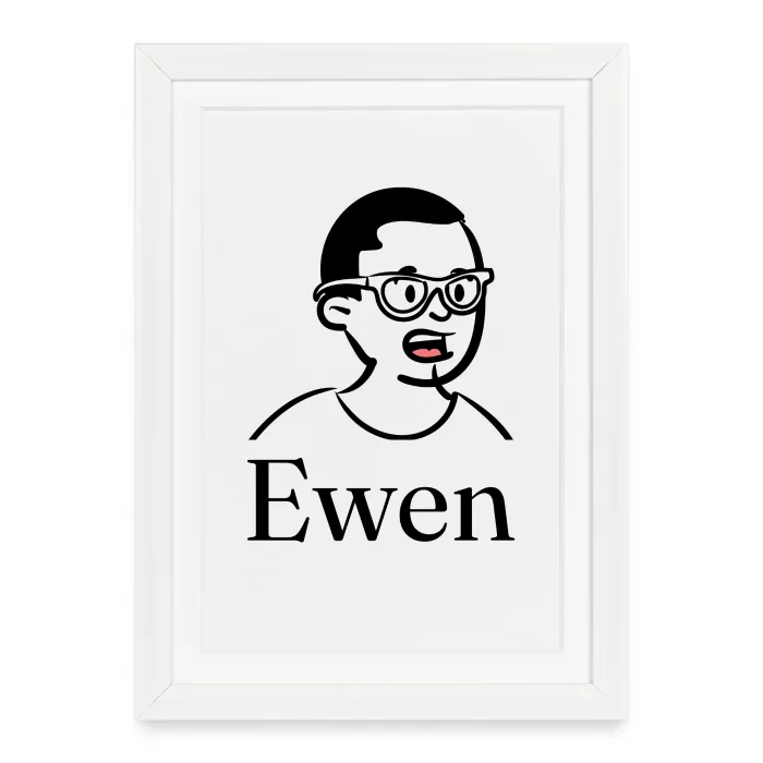 Affiche encadrée personnalisée au prénom Ewen