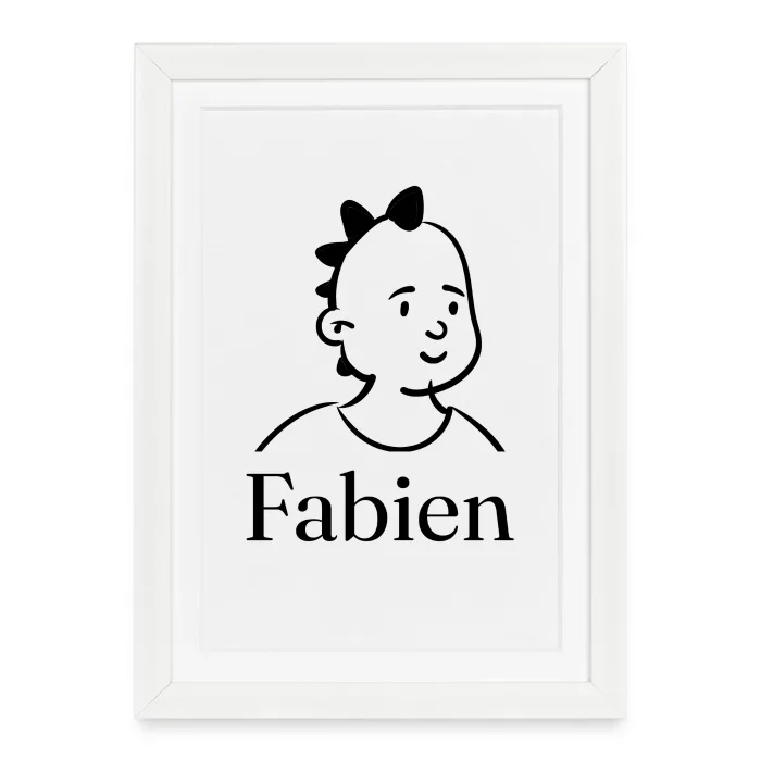 Affiche encadrée personnalisée au prénom Fabien