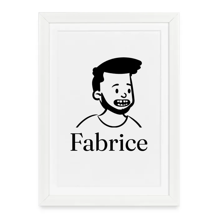 Affiche encadrée personnalisée au prénom Fabrice