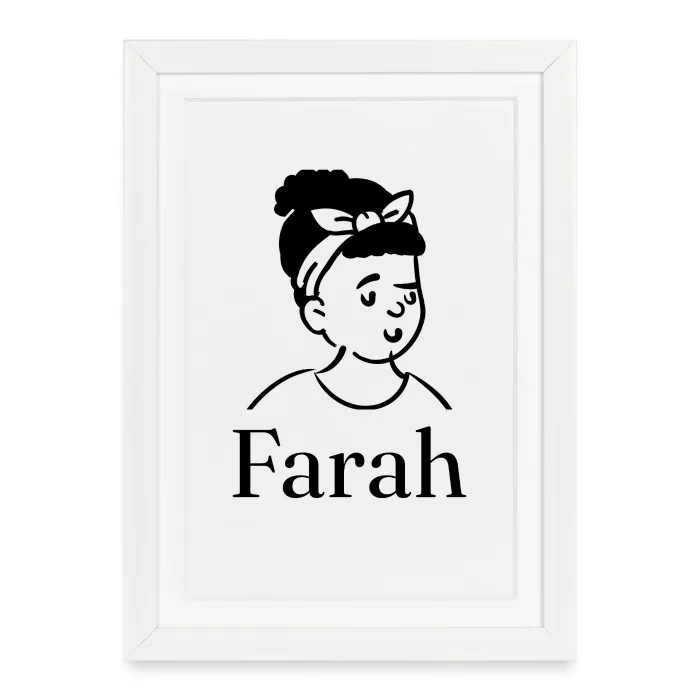 Affiche encadrée personnalisée au prénom Farah