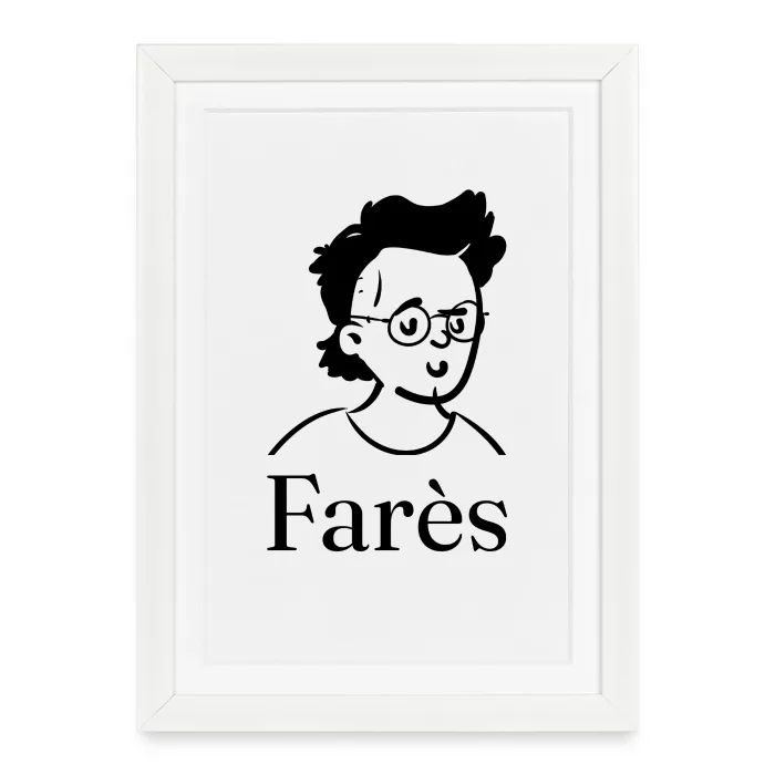 Affiche encadrée personnalisée au prénom Farès