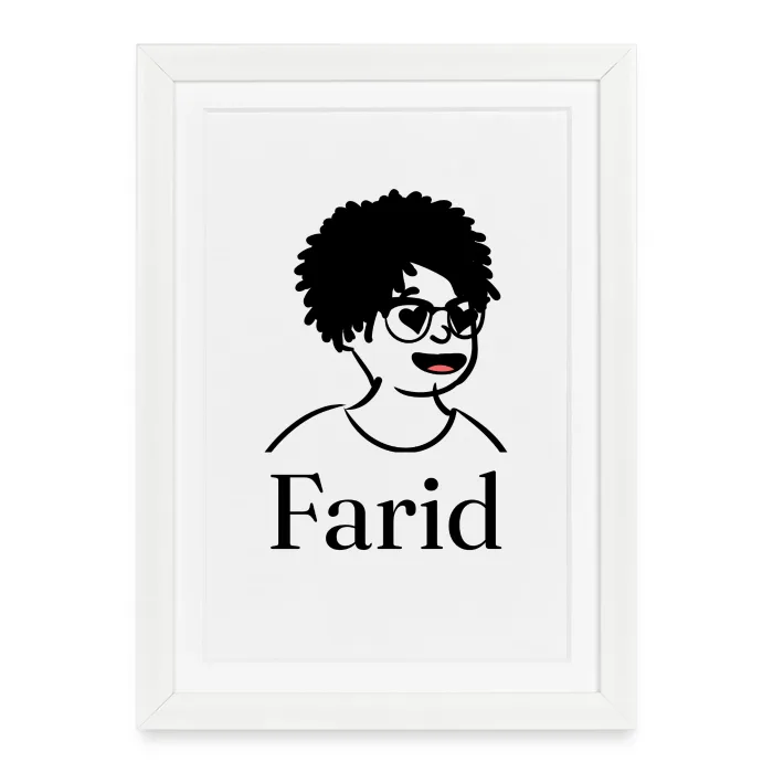 Affiche encadrée personnalisée au prénom Farid