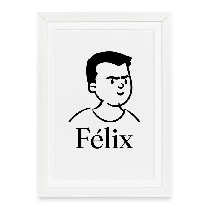 Affiche encadrée personnalisée au prénom Félix