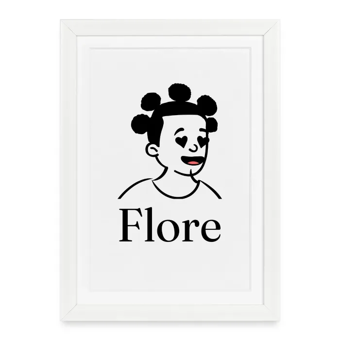 Affiche encadrée personnalisée au prénom Flore