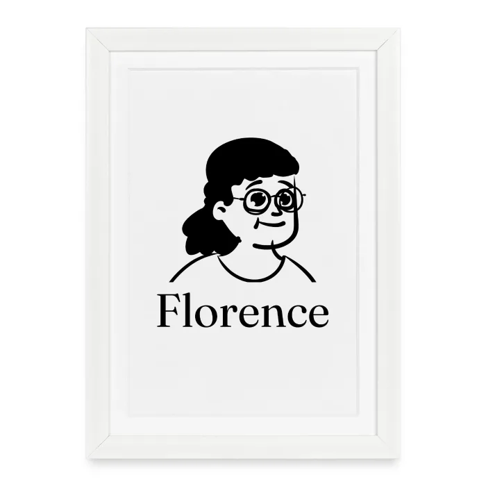 Affiche encadrée personnalisée au prénom Florence