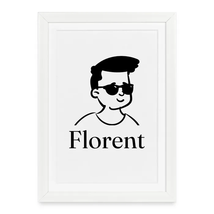 Affiche encadrée personnalisée au prénom Florent