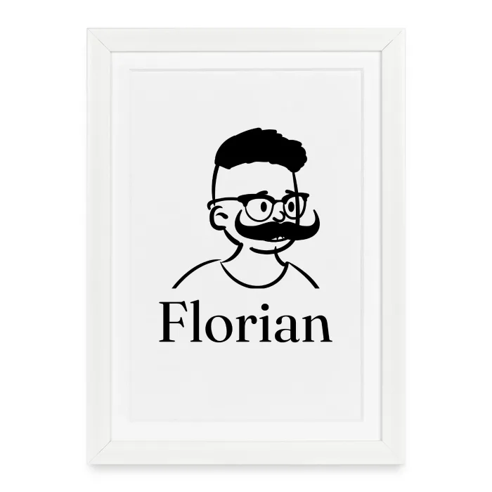 Affiche encadrée personnalisée au prénom Florian