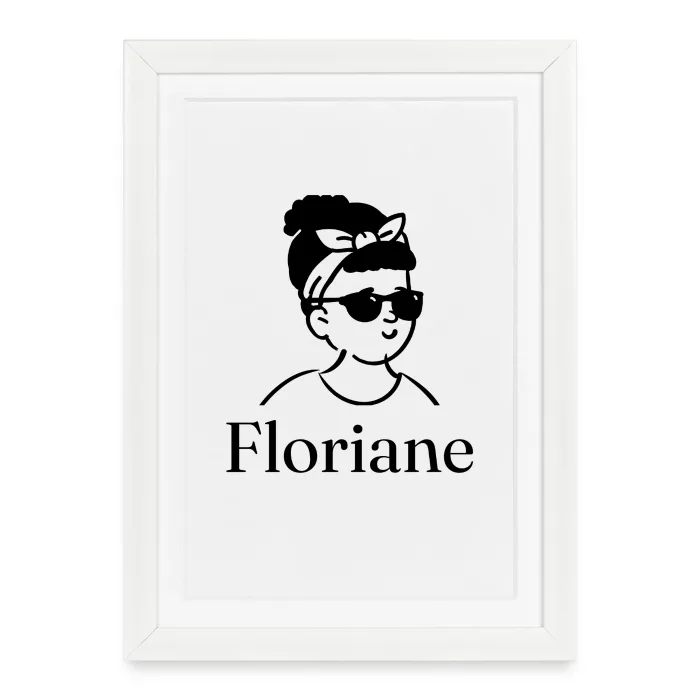 Affiche encadrée personnalisée au prénom Floriane