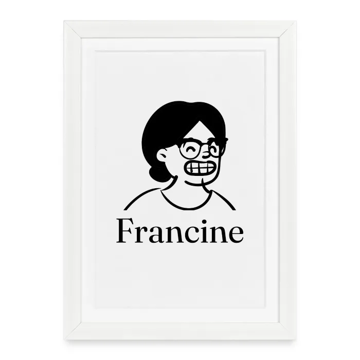 Affiche encadrée personnalisée au prénom Francine