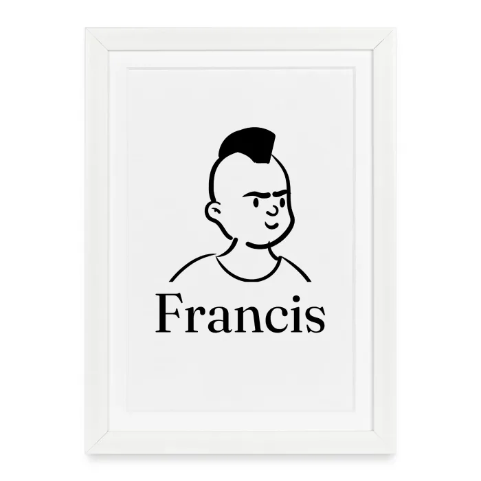Affiche encadrée personnalisée au prénom Francis