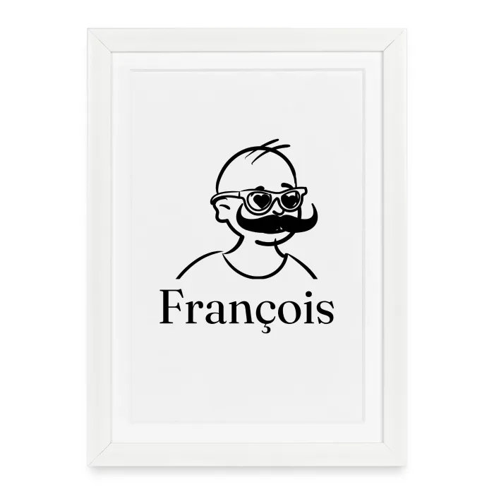Affiche encadrée personnalisée au prénom François
