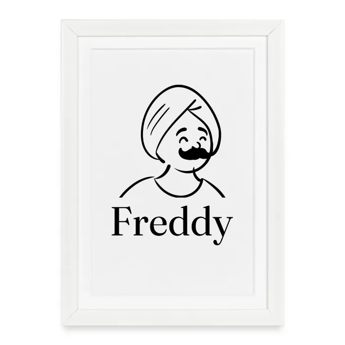 Affiche encadrée personnalisée au prénom Freddy
