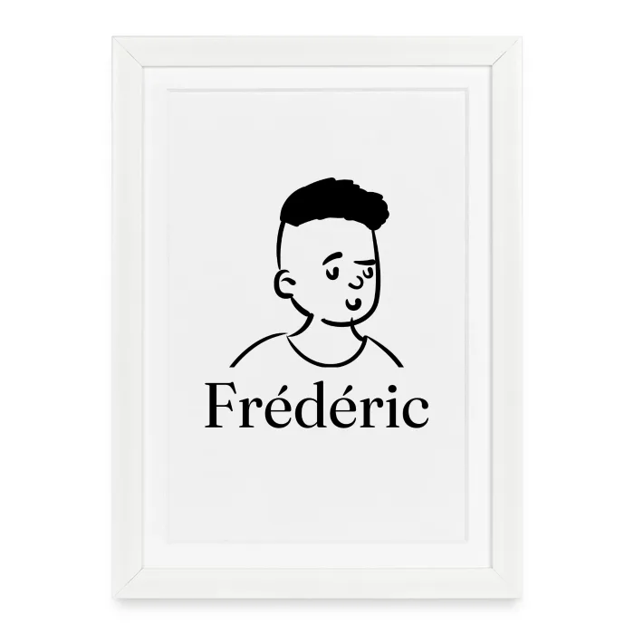 Affiche encadrée personnalisée au prénom Frédéric