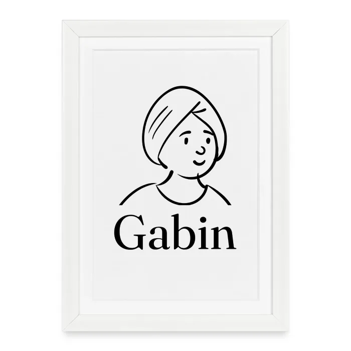 Affiche encadrée personnalisée au prénom Gabin