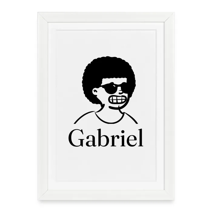 Affiche encadrée personnalisé au prénom Gabriel