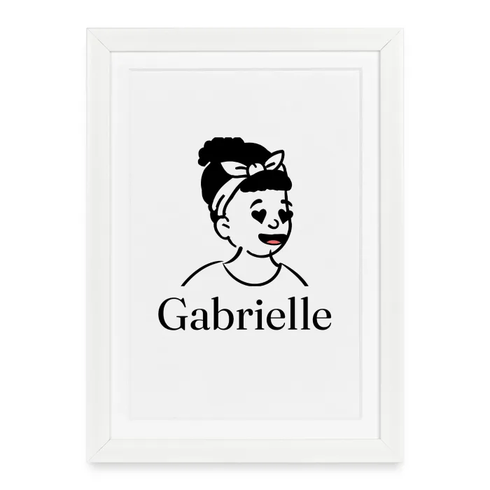 Affiche encadrée personnalisée au prénom Gabrielle