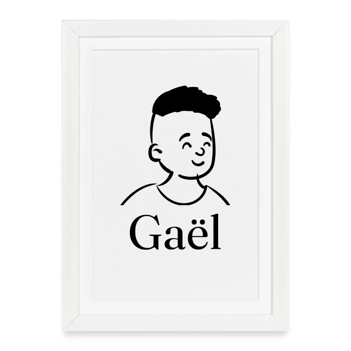 Affiche encadrée personnalisée au prénom Gaël