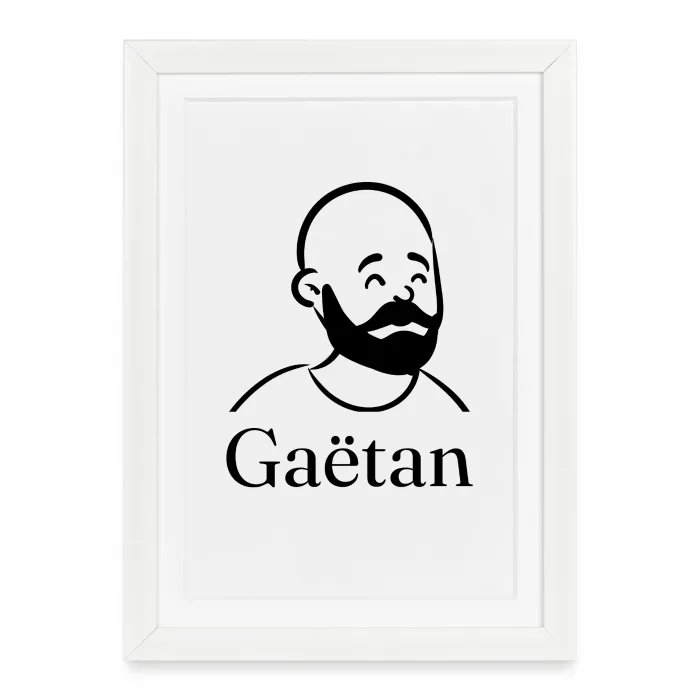 Affiche encadrée personnalisée au prénom Gaëtan