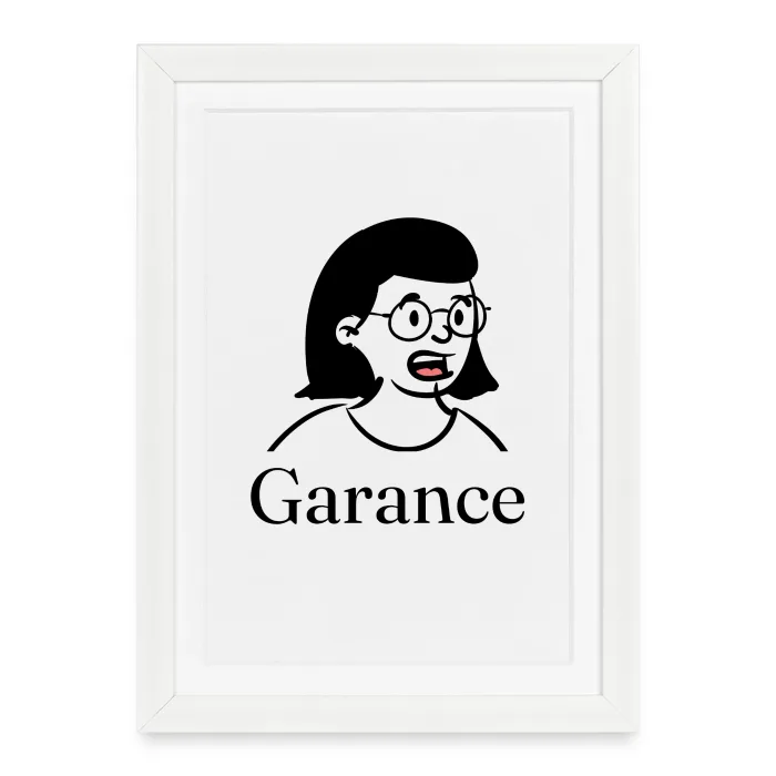 Affiche encadrée personnalisée au prénom Garance