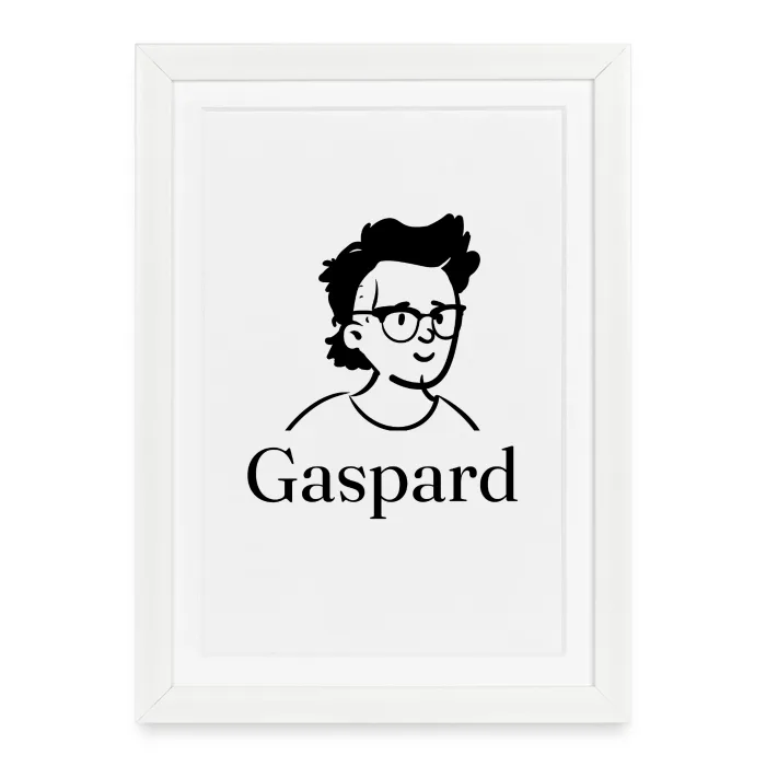 Affiche encadrée personnalisée au prénom Gaspard