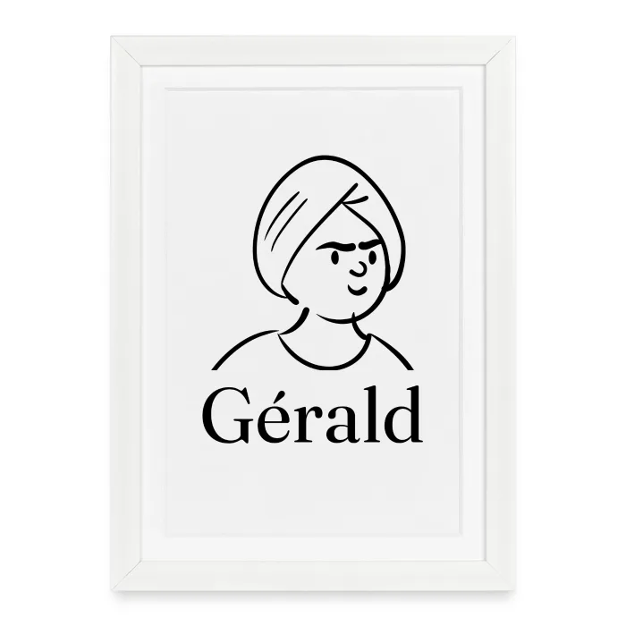 Affiche encadrée personnalisée au prénom Gérald