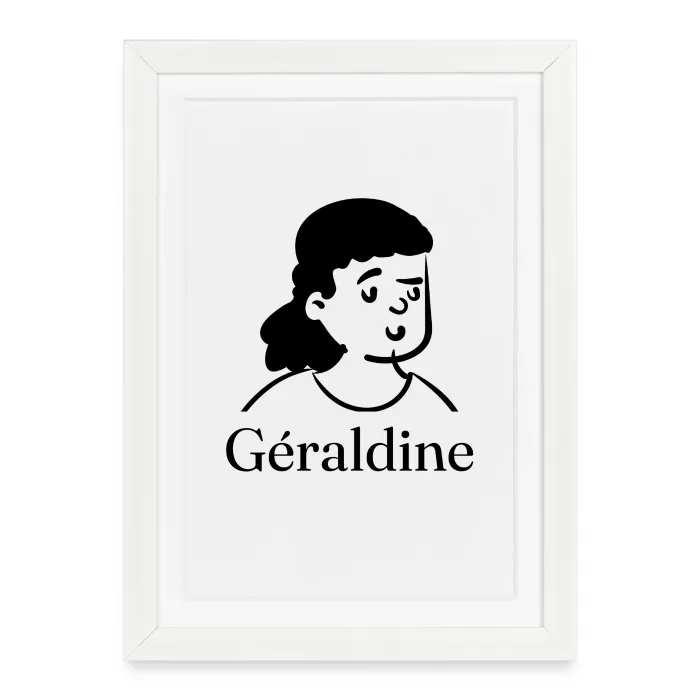 Affiche encadrée personnalisée au prénom Géraldine