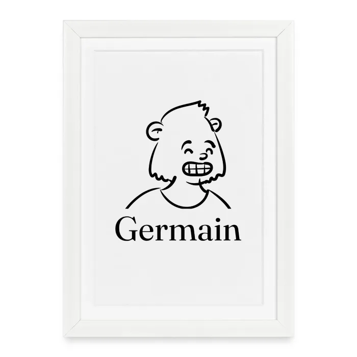 Affiche encadrée personnalisée au prénom Germain